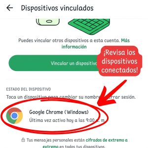 Revisa Los Dispositivos vinculados