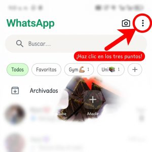 Clic en los tres Puntos